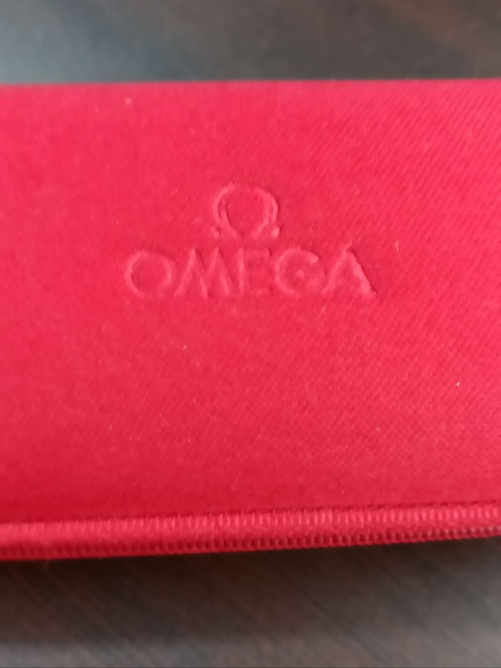 Authentic Omega Red Watch Travel Case Service Pouch Zip Storage Box